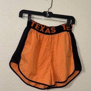Texas Orange Black Track Shorts Women’s L XL Athletic Mesh Panel Gym Shorts